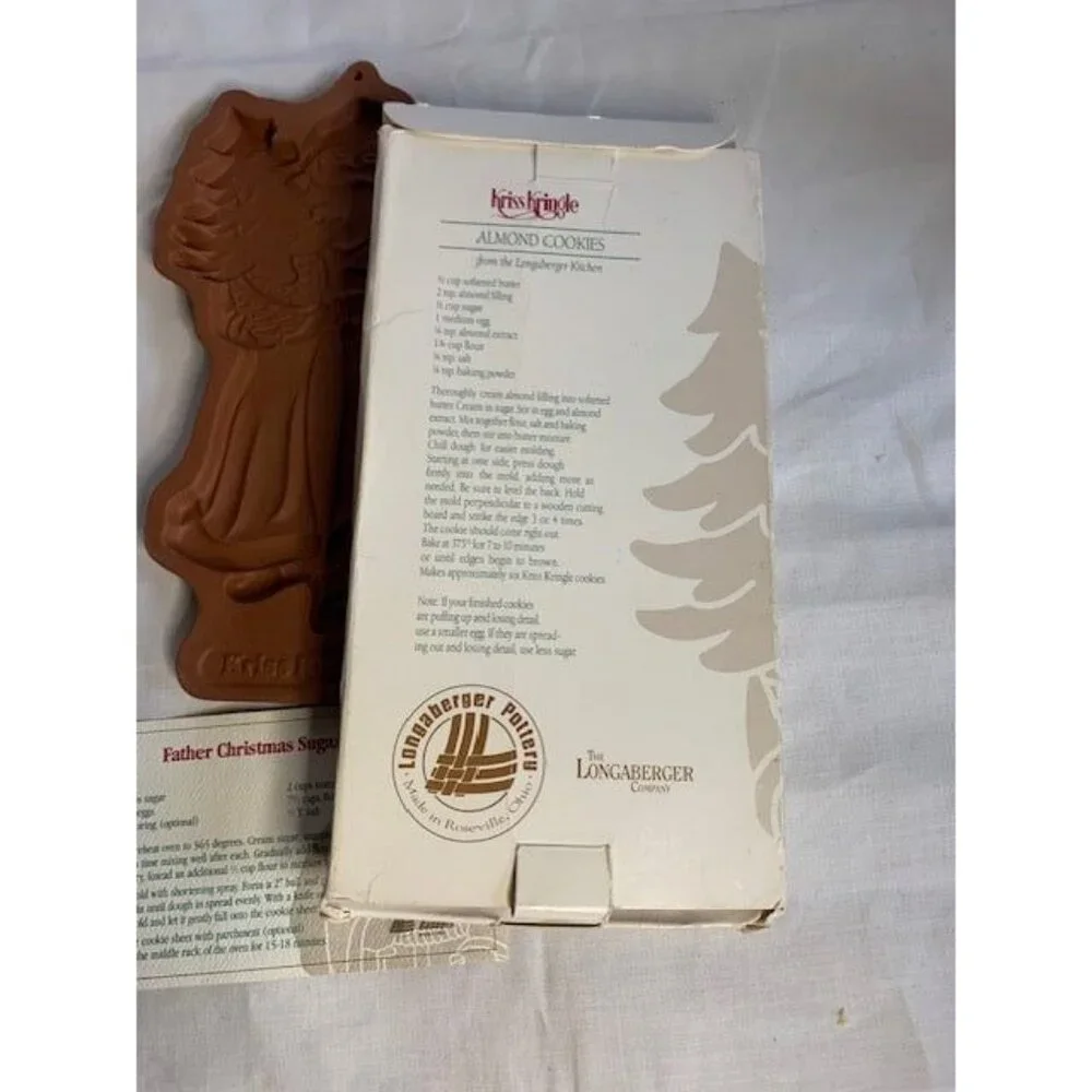 Longaberger Kriss Kringle Christmas Cookie Mold 1991 with Box/Recipe Card